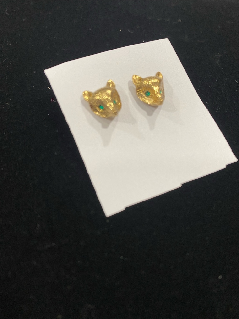 Chloe & Isabel Gold Fox Face Stud Earrings with Green Eye Accents